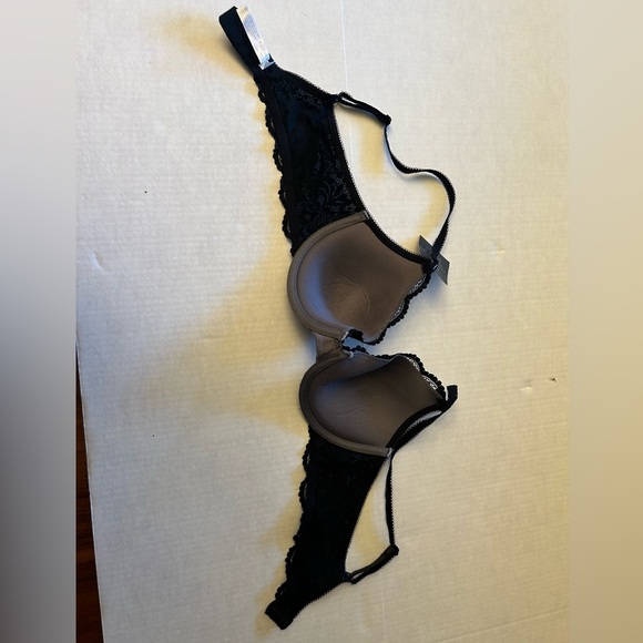 Natural Demi Black & Gray Lace Bra under wire & lightly padded NWT Sz-36B. AA7 - Picture 6 of 8